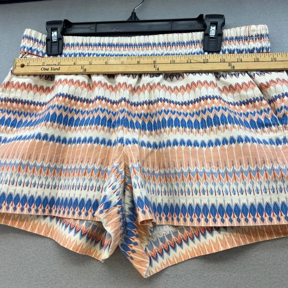 J. Crew Women's Shorts Size 10 Linen Blend Geometric Print Preppy - Picture 2 of 11